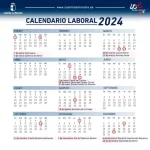 Calendario laboral 2024. 12 Festivos nacionales. Nueve son comunes a ...