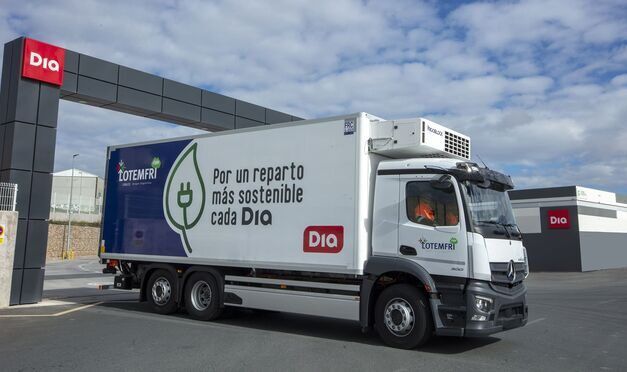 Supermercados Dia hará su reparto desde Illescas a Madrid en camión eléctrico.