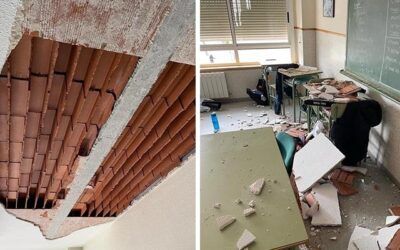 Cuatro alumnos heridos leves, al derrumbarse el techo en un colegio de Villacañas