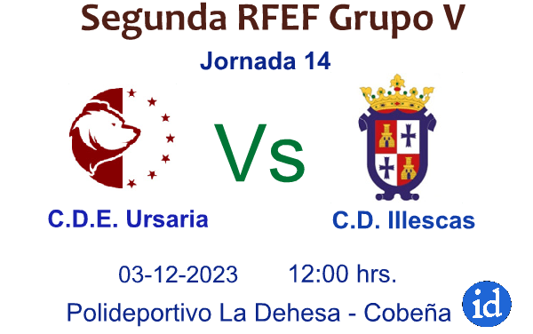 Mañana domingo a las 12 en Cobeña (Madrid) el CD Illescas se enfrenta al CD Ursaria