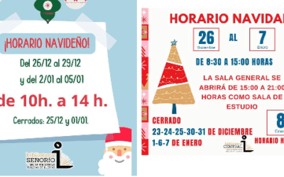 Horarios de las Bibliotecas Municipales durante esta Navidad