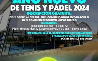 Torneo Año Nuevo de Tenis y Pádel. Comienzan las inscripciones