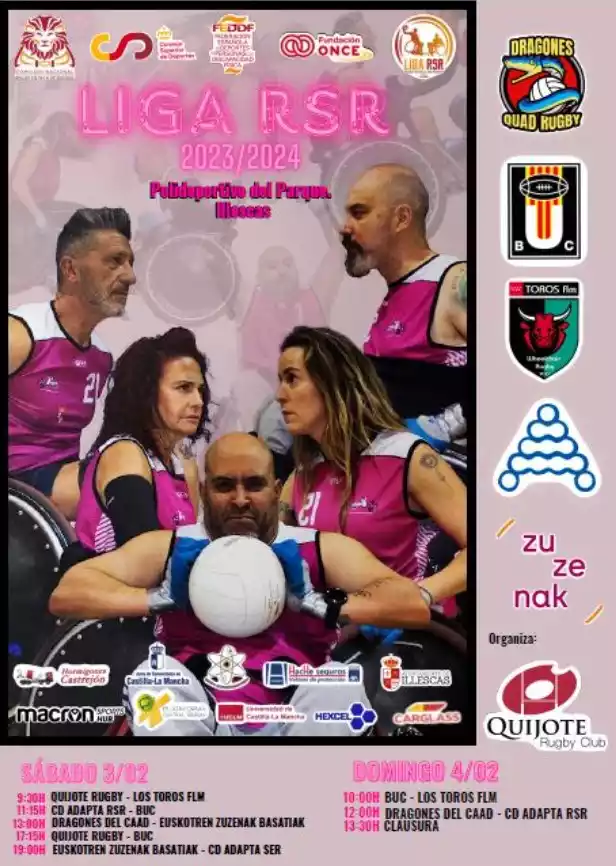 Días 3 y 4 de Febrero en Illescas 5ª Jornada Liga RSR (rugby en silla de ruedas)