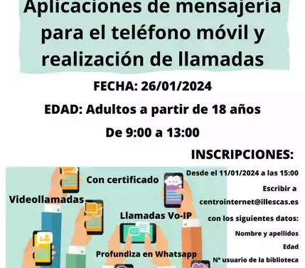 Taller aplicaciones mensajería y llamadas con teléfono móvil