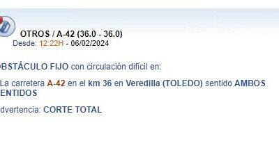 Situación carreteras Illescas a las 12:00 hrs.