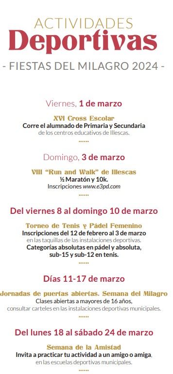 Fiestas del Milagro 2024 en Illescas. Programación Oficial