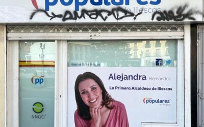 Pintadas y actos vandálicos en la sede del Partido Popular en Illescas