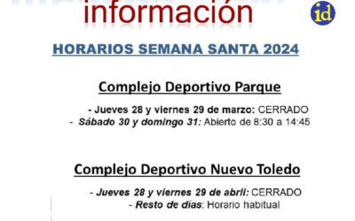 Horarios Instalaciones Deportivas Illescas Semana Santa 2024