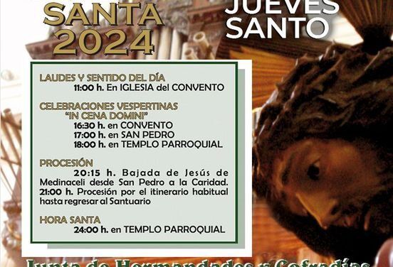 Semana Santa Illescas 2024. Programación religiosa Jueves Santo