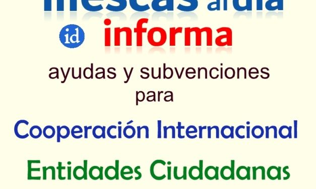 Ayudas y subvenciones a la Cooperación Internacional y a Entidades Ciudadanas.