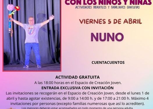 Actividades infantiles en Illescas. Cuentacuentos «Nuno» día 5 de Abril