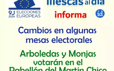 Cambio en algunas mesas electorales en las próximas elecciones al Parlamento Europeo