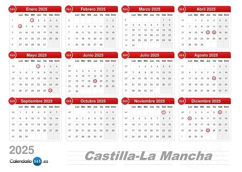 calendario laboral 2025 castilla la mancha