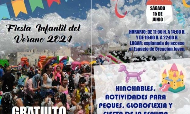 Próximo sábado 15 de Junio, Fiesta Infantil Verano Illescas 2024