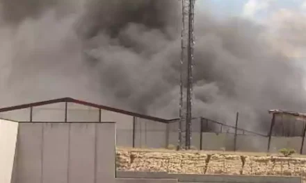 Incendio en una nave de Casarrubios del Monte. Diez trabajadores desalojados (hay video)