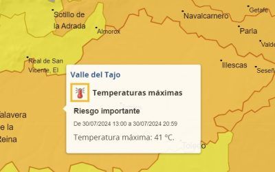 Hoy alerta naranja y 41 grados en la zona de Illescas. Miércoles y jueves alerta amarilla