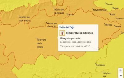 Alerta por altas temperaturas mañana lunes y el martes en Illescas