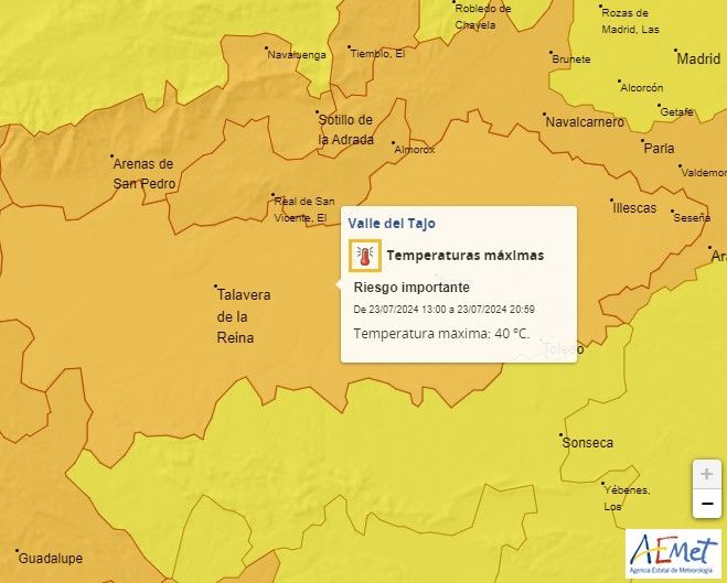 Alertas temperatura lunes y martes en Illescas