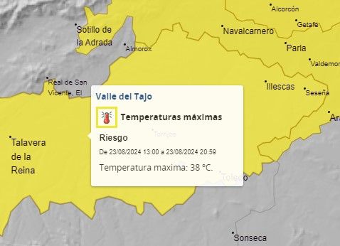 Mañana Viernes 22, de nuevo en aviso amarillo por temperaturas altas