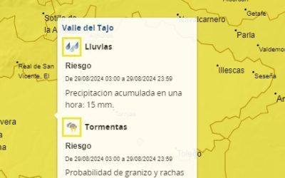 Mañana Jueves 29, de nuevo en aviso amarillo, pero esta vez por tormentas y lluvias