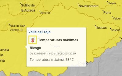 Hoy máximas de 38º en la zona de Illescas. Mañana máximas de 33º