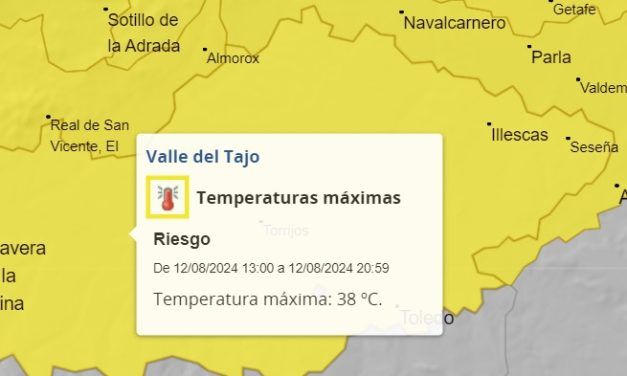 Hoy máximas de 38º en la zona de Illescas. Mañana máximas de 33º