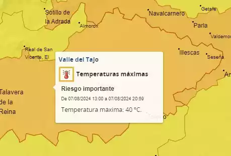 Hasta el viernes 40 grados en la zona de Illescas. Fin de semana 42 º