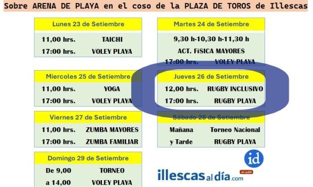 Semana Europea del Deporte. Hoy Jueves Rugby inclusivo y Rugby Playa en la Plaza de Toros