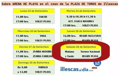 Hoy Sábado en la Semana Europea del Deporte. Torneo Nacional Rugby Playa