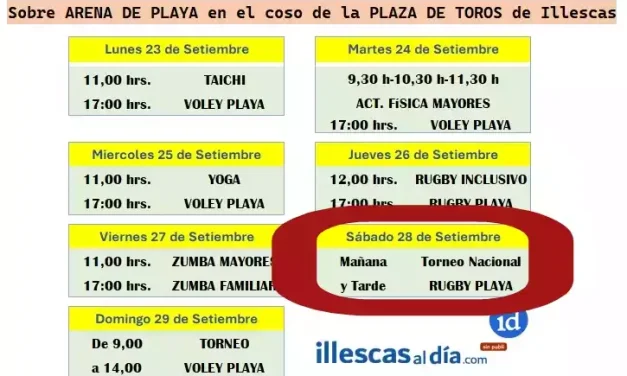 Hoy Sábado en la Semana Europea del Deporte. Torneo Nacional Rugby Playa