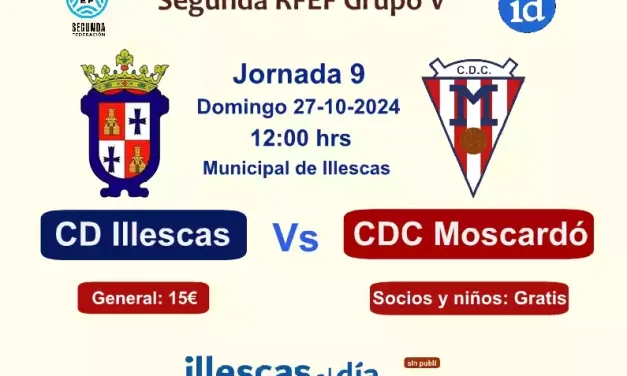 El Domingo 27 a las 12 hrs. CD Illescas Vs. CDC Moscardó