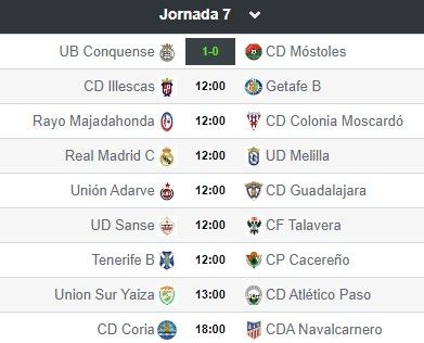 Enfrentamientos Jornada 6