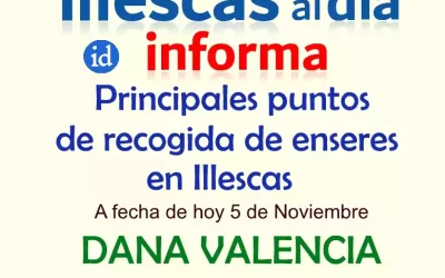 Principales puntos de recogida de enseres a día 5 de Noviembre en Illescas