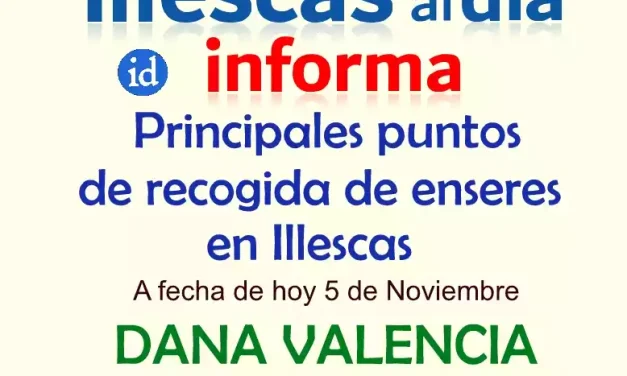 Principales puntos de recogida de enseres a día 5 de Noviembre en Illescas