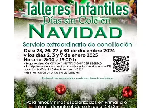 Talleres infantiles «Días sin cole» en Navidad Illescas 2024-2025