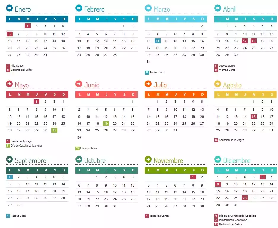 Calendario Laboral Illescas 2025