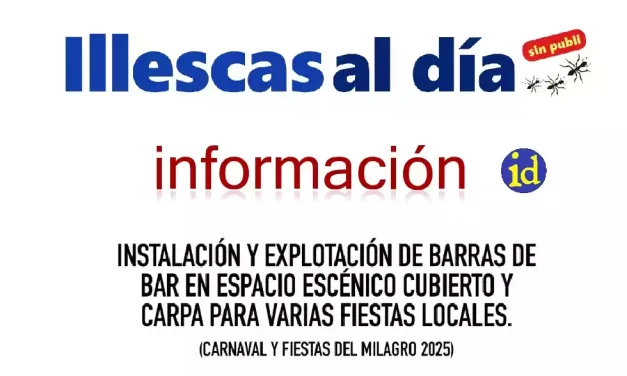 Instalación explotación de barras de bar en fiestas locales de Illescas