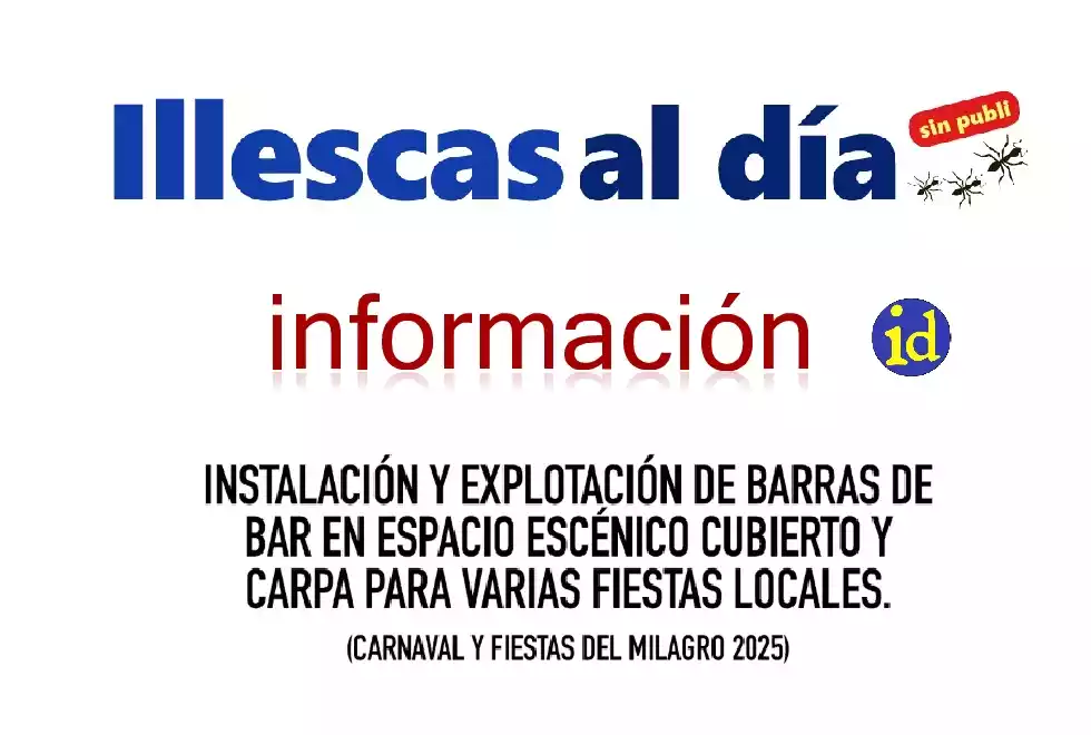 Instalación y explotación barras bar en Fiestas Illescas 2025