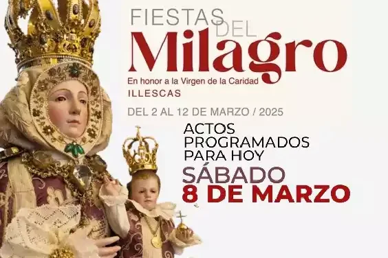 La programación de actos para hoy Sábado. Fiestas del Milagro Illescas 2025