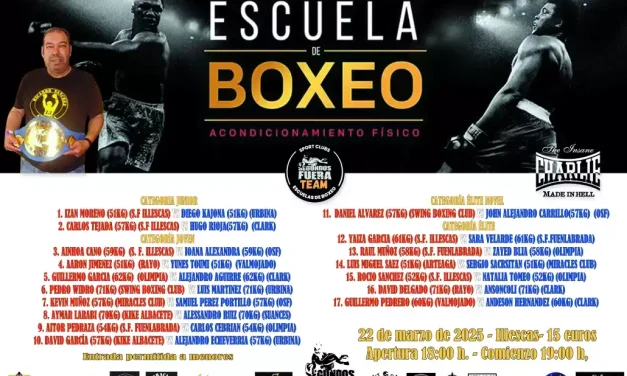 El próximo Sábado día 22 de Marzo se organiza en Illescas una velada amateur de boxeo.