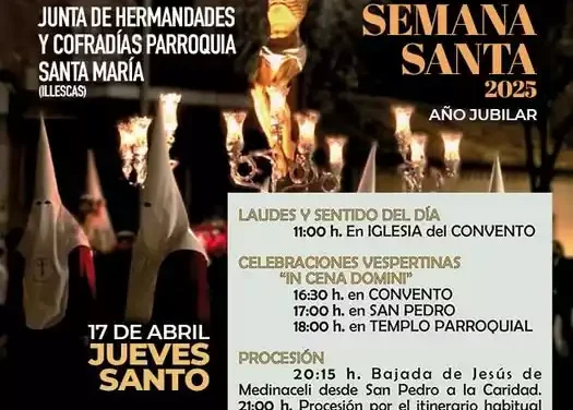 Semana Santa Illescas 2025. Actos para hoy Jueves Santo