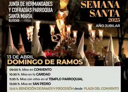 Semana Santa Illescas 2025. Actos de hoy Domingo de Ramos