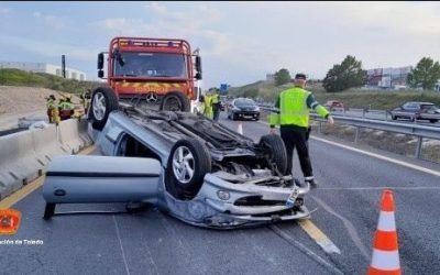 Ayer tarde aparatoso accidente de tráfico en la A-42 en Illescas.