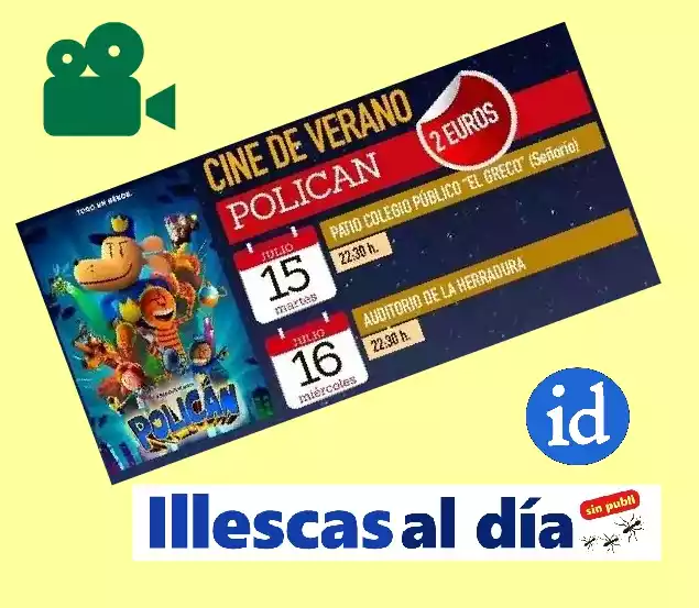 Cine días 15 y 16 verano cultural Illescas
