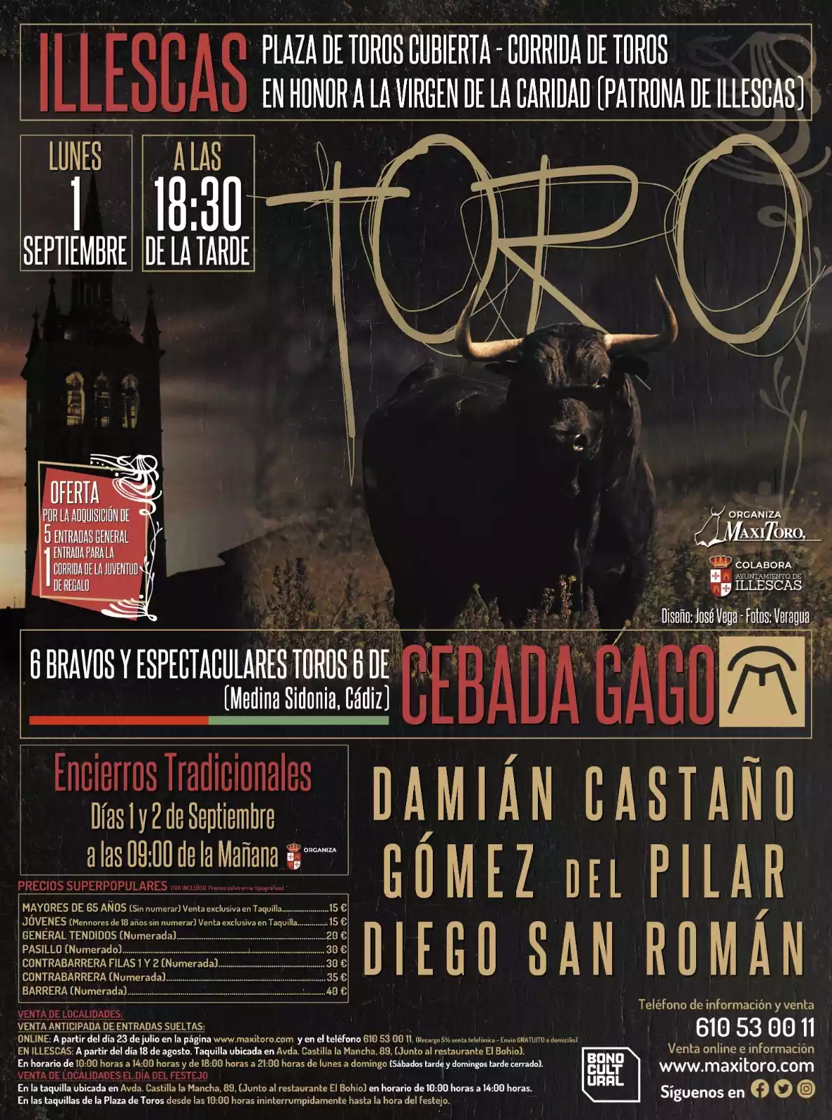 Cartel taurino fiestas Illescas 2025