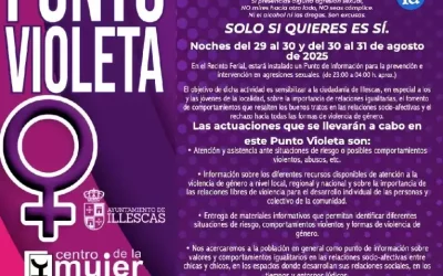 Fiestas Illescas 2025. Instalación de Punto Violeta en el recinto ferial