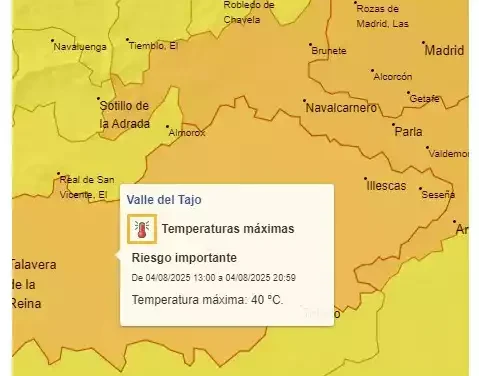 Alerta por altas temperaturas toda la semana en  Illescas. Ola de calor