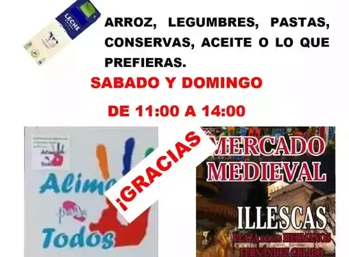 Recogida de alimentos en el Mercado Medieval de Illescas