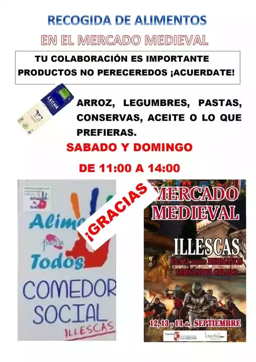 Recogida alimentos. Mercado Medieval de Illescas