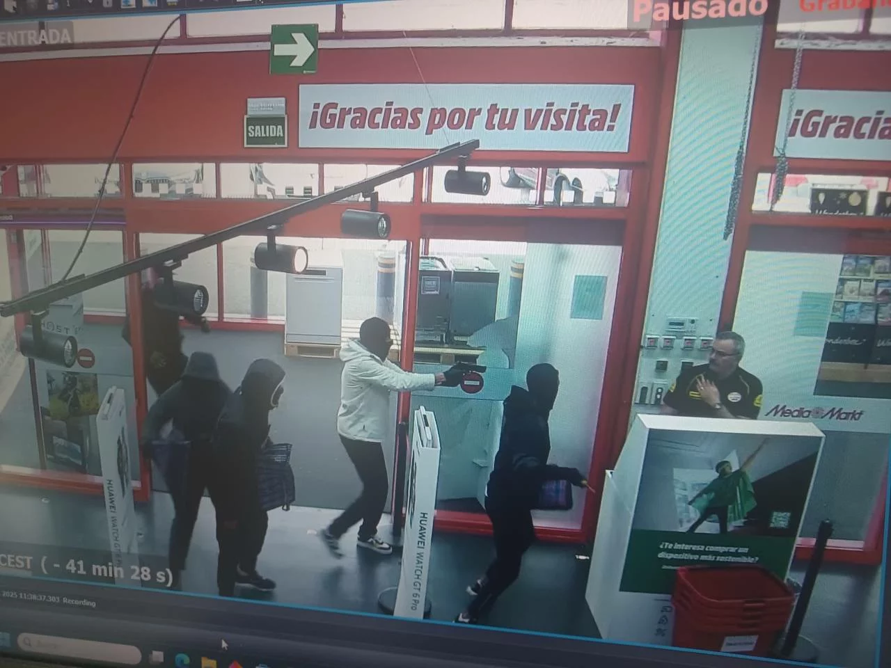 Momento del atraco. Foto redes sociales